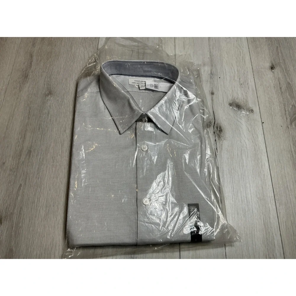 Banana Republic Athletic Fit Wrinkle Resistant Dress Shirt Large Grey New W Tags